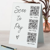 Plaque De Table Analyser le code QR pour payer pour le paiement nu (En SItu (Tableau))