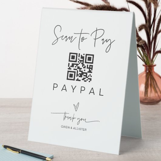 Plaque De Table Analyser le code QR Signer Barre de Mariage Busine (En SItu (Tableau))