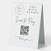 Plaque De Table Analyser le code QR Signer barre de Mariage Valet  (Recto)