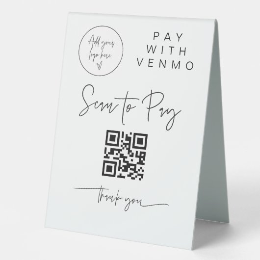 Plaque De Table Analyser le code QR Signer barre de Mariage Valet (Recto)