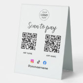 Plaque De Table Analyser le logo de l'entreprise pour payer le cod (Recto)