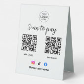 Plaque De Table Analyser le logo de l'entreprise pour payer le cod (Verso)