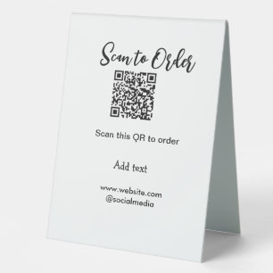Plaque De Table Analyser pour commander analyser le code QR ajoute
