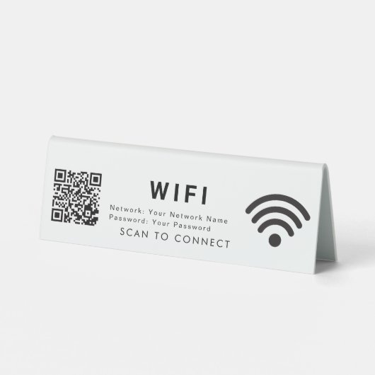 Plaque De Table Analyser pour connecter WiFi 6x2 Table Sign avec Q (Verso)