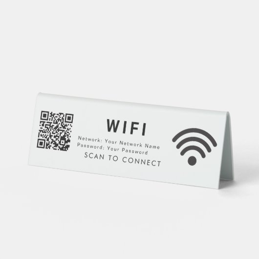 Plaque De Table Analyser pour connecter WiFi 6x2 Table Sign avec Q (Recto)