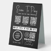 Plaque De Table Analyser Pour Payer Entreprise Qr Code Paiement Mo (Recto)