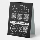 Plaque De Table Analyser Pour Payer Entreprise Qr Code Paiement Mo (Verso)