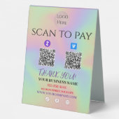Plaque De Table Analyser pour payer le code QR de Zelle Venmo (Verso)