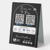 Plaque De Table Analyser Pour Payer Le Panneau Entreprise | Code Q (Verso)