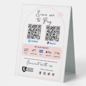 Plaque De Table Analyser Pour Payer Le Panneau Entreprise | Code Q (Recto)