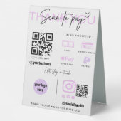 Plaque De Table Analyser pour payer QR Code de l'entreprise Signal (Verso)