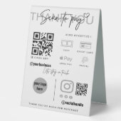 Plaque De Table Analyser pour payer QR Code de l'entreprise Signal (Recto)