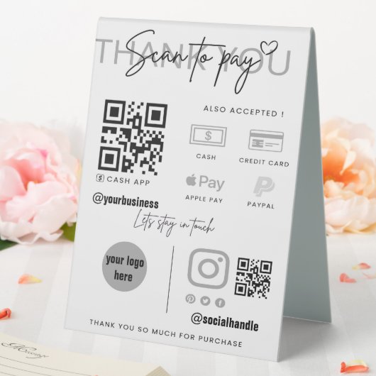 Plaque De Table Analyser pour payer QR Code de l'entreprise Signal (In SItu (Mariage))