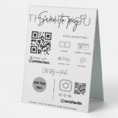 Plaque De Table Analyser pour payer QR Code de l'entreprise Signal (Verso)