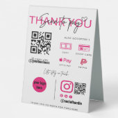 Plaque De Table Analyser pour payer QR Code de l'entreprise Signal (Verso)