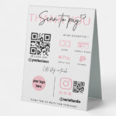 Plaque De Table Analyser pour payer QR Code de l'entreprise Signal (Verso)