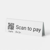 Plaque De Table Analyser pour payer QR Code Paiement App Merci Bus (Verso)