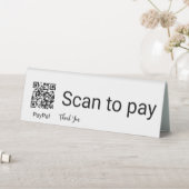 Plaque De Table Analyser pour payer QR Code Paiement App Merci Bus (En SItu (Tableau))