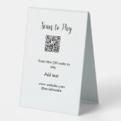 Plaque De Table Analyser pour payer scanner code QR ajouter des dé (Recto)
