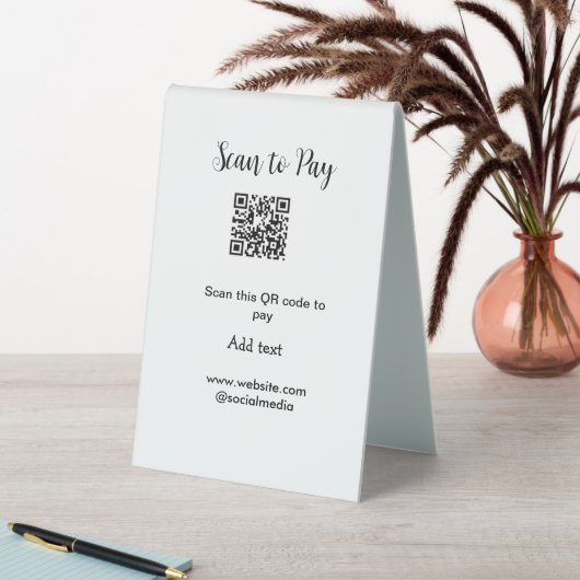 Plaque De Table Analyser pour payer scanner code QR ajouter des dé (En SItu (Tableau))