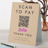 Plaque De Table Analyser professionnel pour payer Zelle QR Code Ru (En SItu (Tableau))