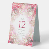 Plaque De Table Ananas rose exotique Mariage (Verso)