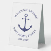 Plaque De Table Ancrage nautique Bienvenue à bord Nom du bateau pe (Recto)