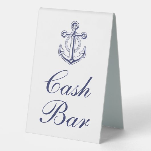 Plaque De Table Ancre Marine Bleu Mariage nautique Barre de trésor (Verso)