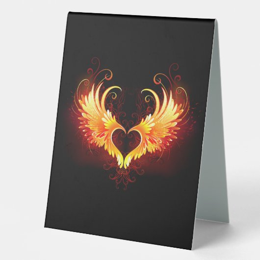 Plaque De Table Angel Fire Heart with Wings (Recto)