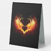 Plaque De Table Angel Fire Heart with Wings (Verso)