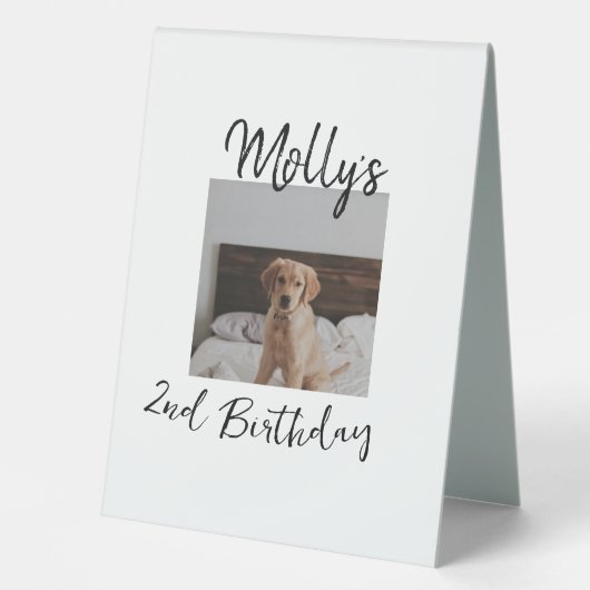 Plaque De Table Animateur chien chat animal photo moderne simple (Recto)