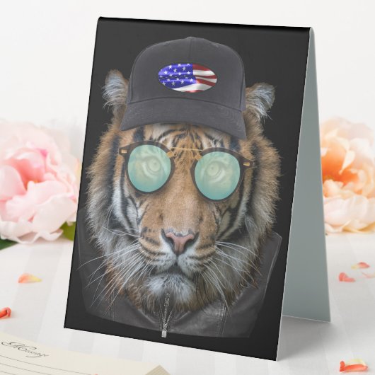 Plaque De Table Animaux amusants habillés Funny Bengal Tiger (In SItu (Mariage))