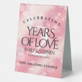 Plaque De Table Anniversaire Mariage élégant du 2e Rose Quartz (Verso)