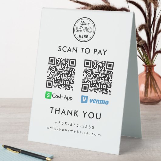 Plaque De Table Application de trésorerie professionnelle Venmo QR (En SItu (Tableau))