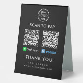 Plaque De Table Application de trésorerie professionnelle Venmo QR (Recto)