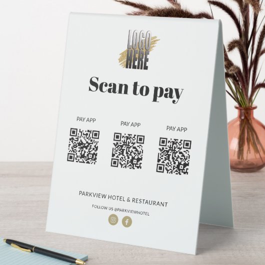 Plaque De Table Applications de paiement modernes avec lecture de  (En SItu (Tableau))