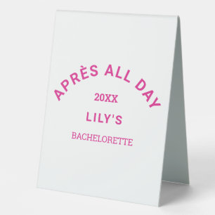 Plaque De Table Après toute la journée Fushia Enterrement de vie d