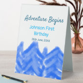 Plaque De Table Aqua blue Adventure commence 1er anniversaire mont (En SItu (Tableau))