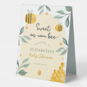 Plaque De Table Aquarelle Bee Honey Baby shower doux Bienvenue (Verso)