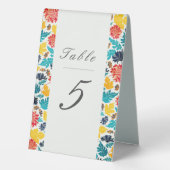 Plaque De Table Aquarelle bleu naturel Jaune Mariage de tournesols (Verso)