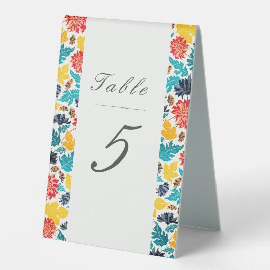 Plaque De Table Aquarelle bleu naturel Jaune Mariage de tournesols (Recto)