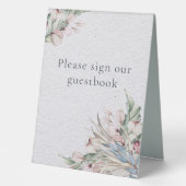 Plaque De Table Aquarelle Boho Floral et Mariage botanique (Recto)