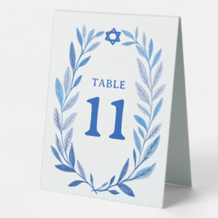 Plaque De Table Aquarelle botanique Bar événement juif Bat Mitzvah
