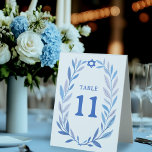 Plaque De Table Aquarelle botanique Bar événement juif Bat Mitzvah<br><div class="desc">Panneau de numéro de table parfait pour une bat mitzvah, bar mitzvah ou autre célébration juive ! Art délicat de trame de feuille dessinée à la main pour vous ! ENTIÈREMENT PERSONNALISABLE ! Cliquez sur « Personnaliser » ci-dessus pour modifier le texte. Cliquez sur "éditer en utilisant l'outil de conception"...</div>