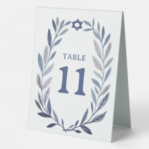Plaque De Table Aquarelle botanique événement juif Bar Bat Mitzvah
