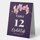 Plaque De Table Aquarelle Café Table Numéro Orchidées Phalaenopsis (Recto)