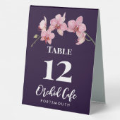 Plaque De Table Aquarelle Café Table Numéro Orchidées Phalaenopsis (Verso)
