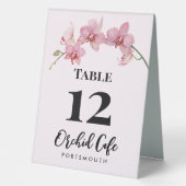 Plaque De Table Aquarelle Café Table Numéro Orchidées Phalène Rose (Recto)