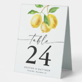 Plaque De Table Aquarelle Citrus citron Numéro de tableau (Recto)