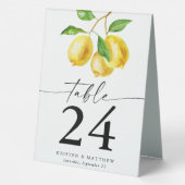 Plaque De Table Aquarelle Citrus citron Numéro de tableau (Verso)